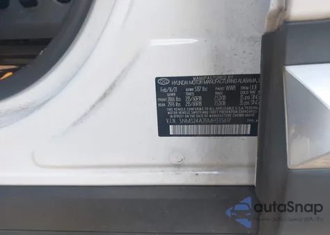 2021 Hyundai Santa Fe Sel from USA, damaged, VIN 5NMS24AJ5MH335617